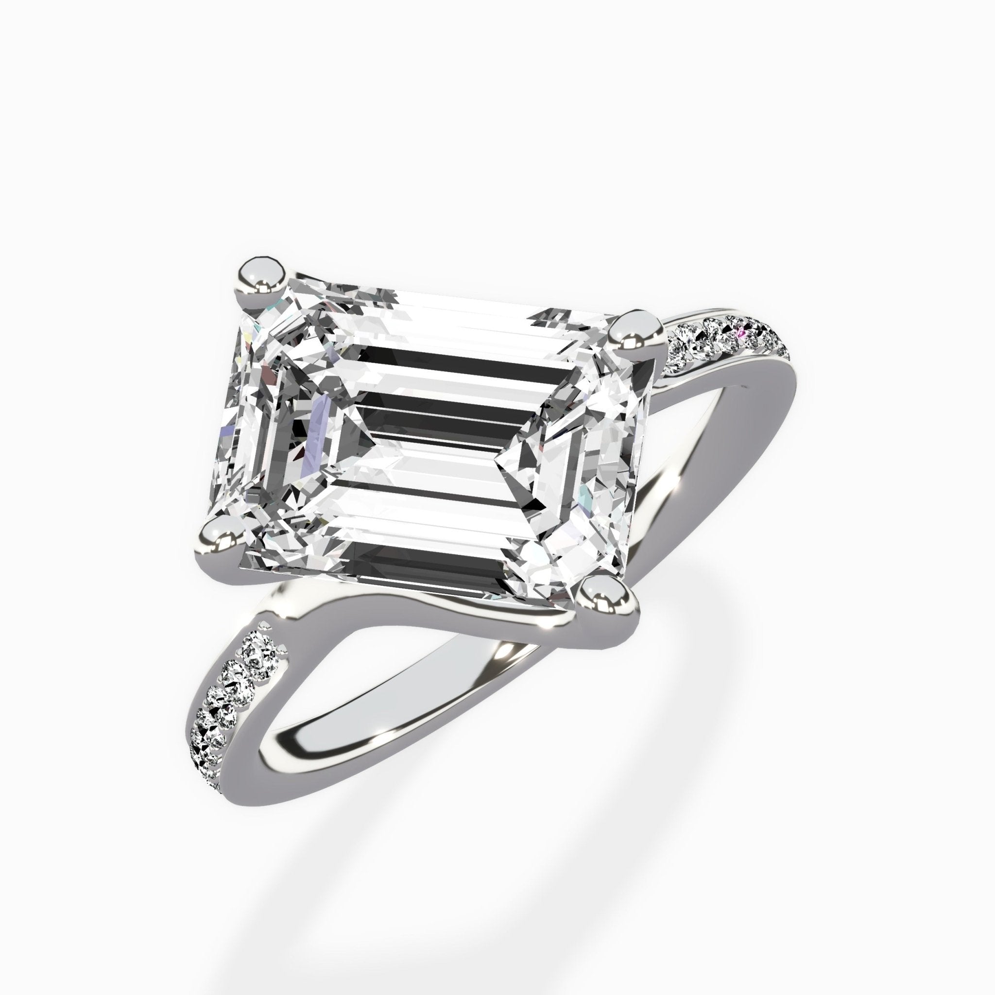 Split Shank Pave Solitaire Ring Engagement Ring - The Better Diamonds
