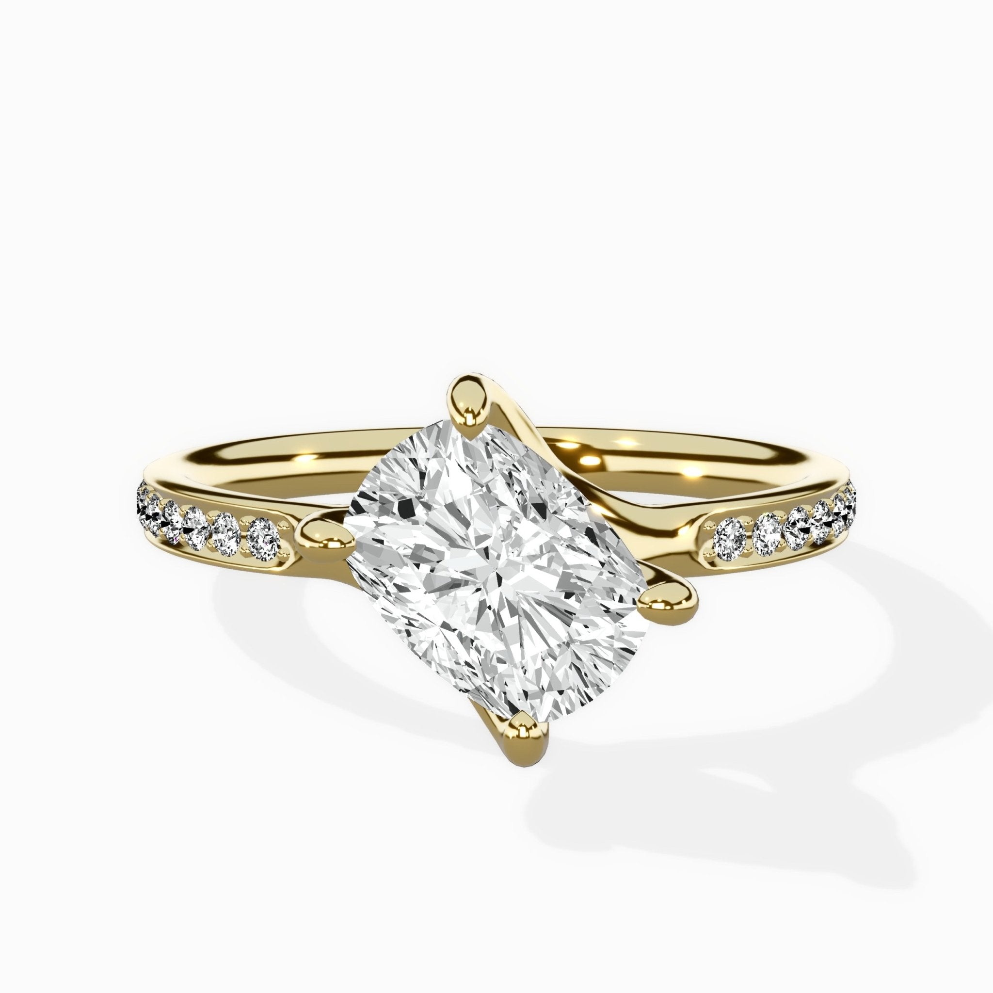 Split Shank Pave Solitaire Ring Engagement Ring - The Better Diamonds