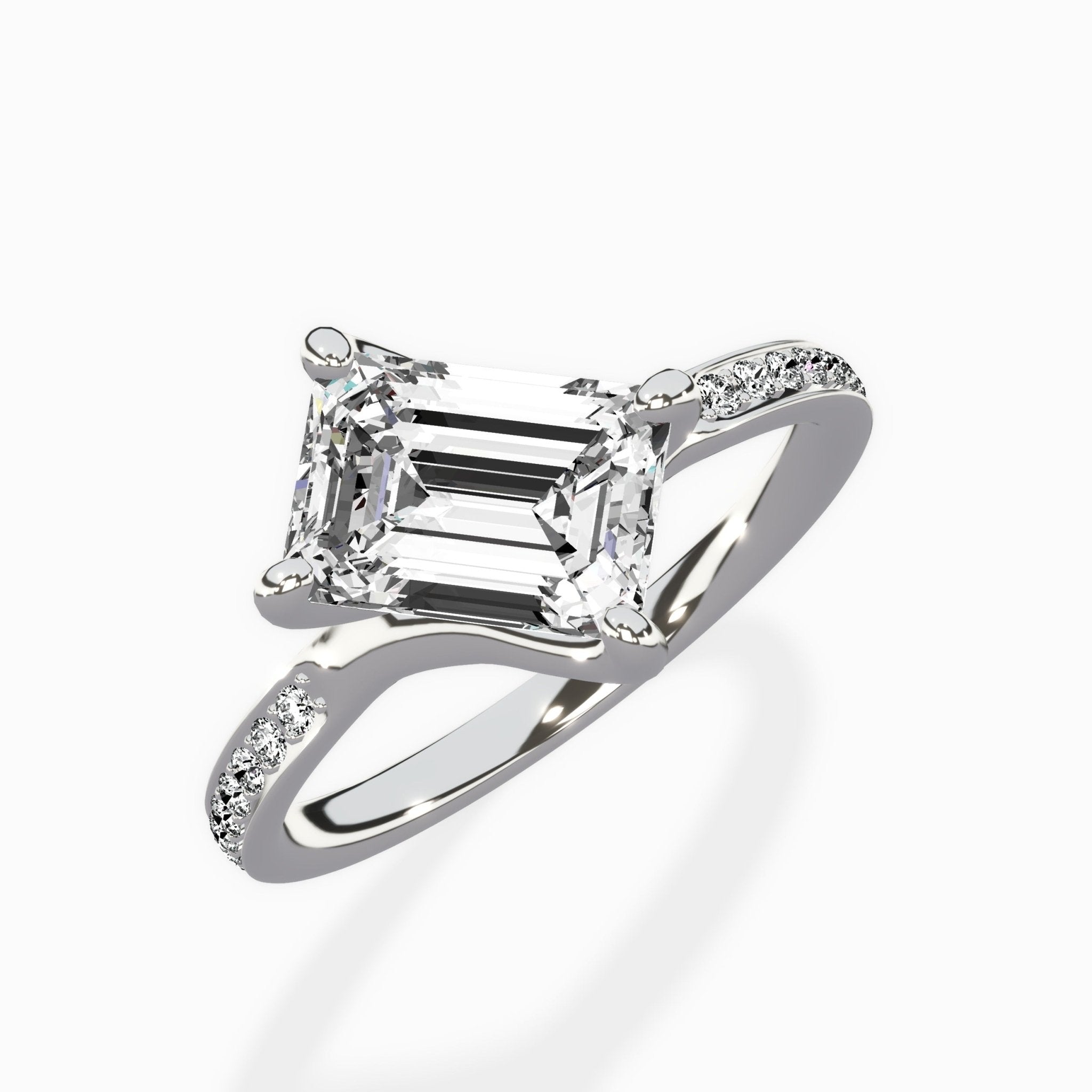 Split Shank Pave Solitaire Ring Engagement Ring - The Better Diamonds