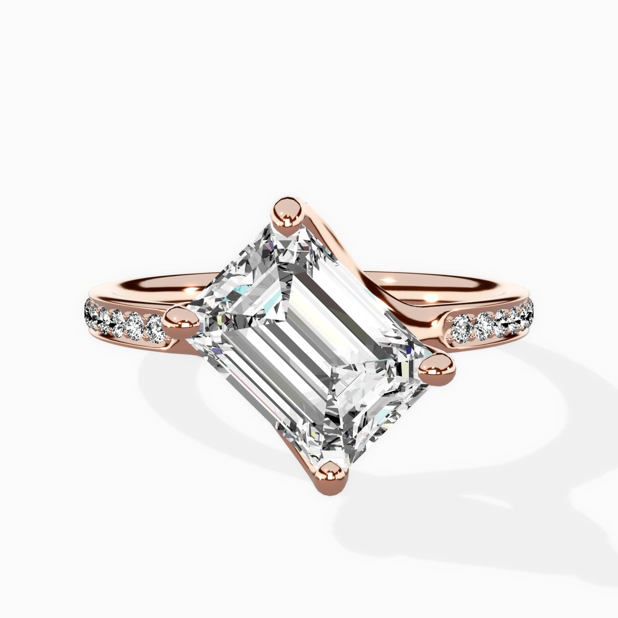 Split Shank Pave Solitaire Ring Engagement Ring - The Better Diamonds