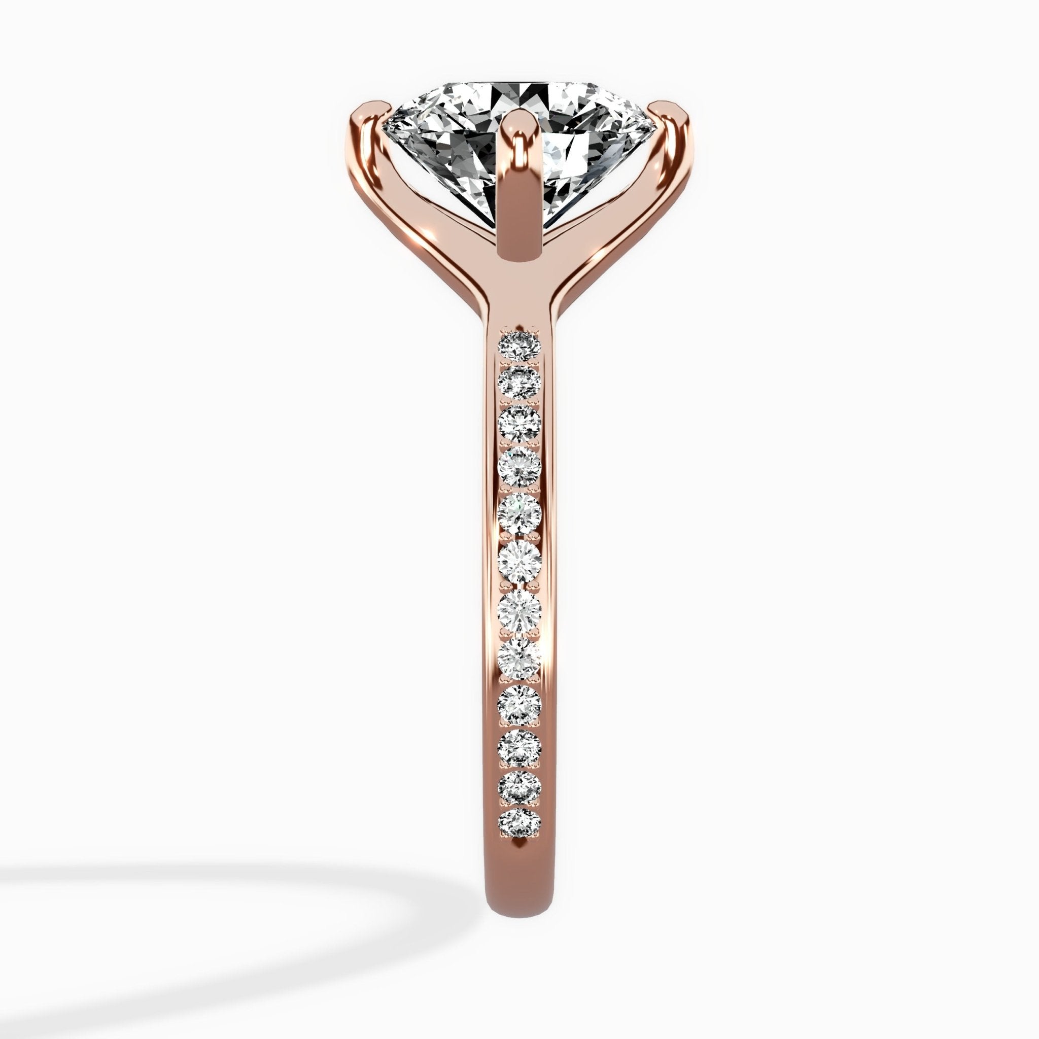 Split Shank Pave Solitaire Ring Engagement Ring - The Better Diamonds
