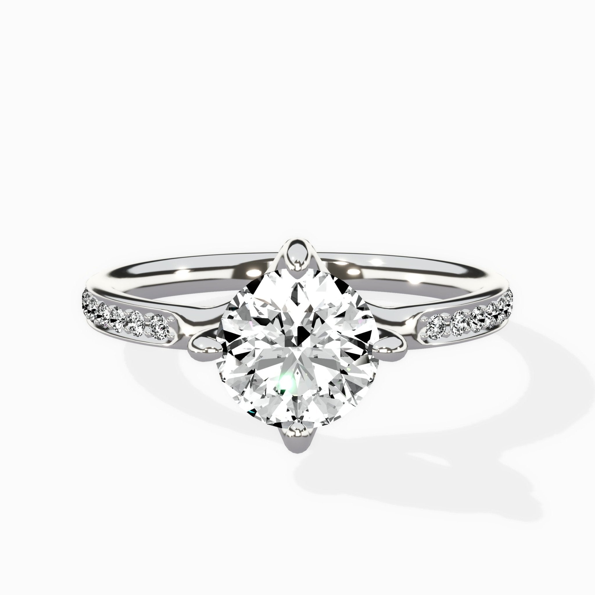 Split Shank Pave Solitaire Ring Engagement Ring - The Better Diamonds