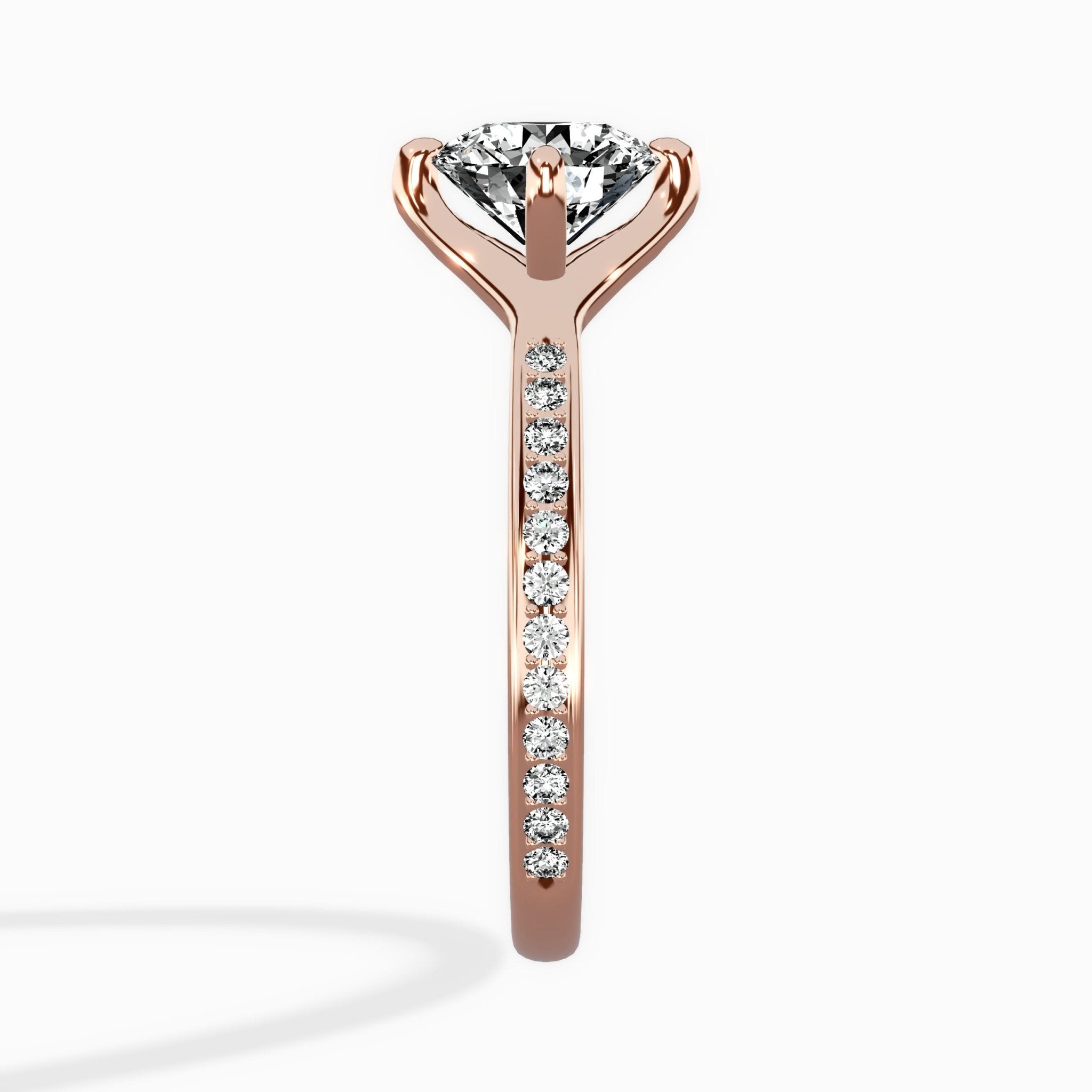 Split Shank Pave Solitaire Ring Engagement Ring - The Better Diamonds