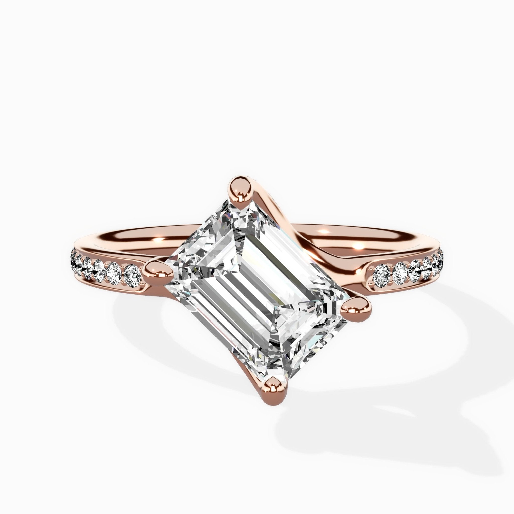 Split Shank Pave Solitaire Ring Engagement Ring - The Better Diamonds