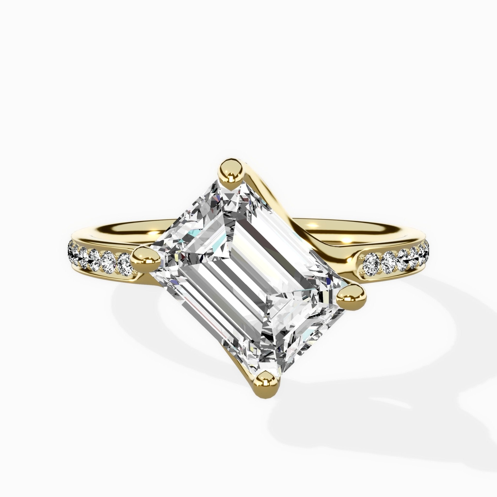 Split Shank Pave Solitaire Ring Engagement Ring - The Better Diamonds