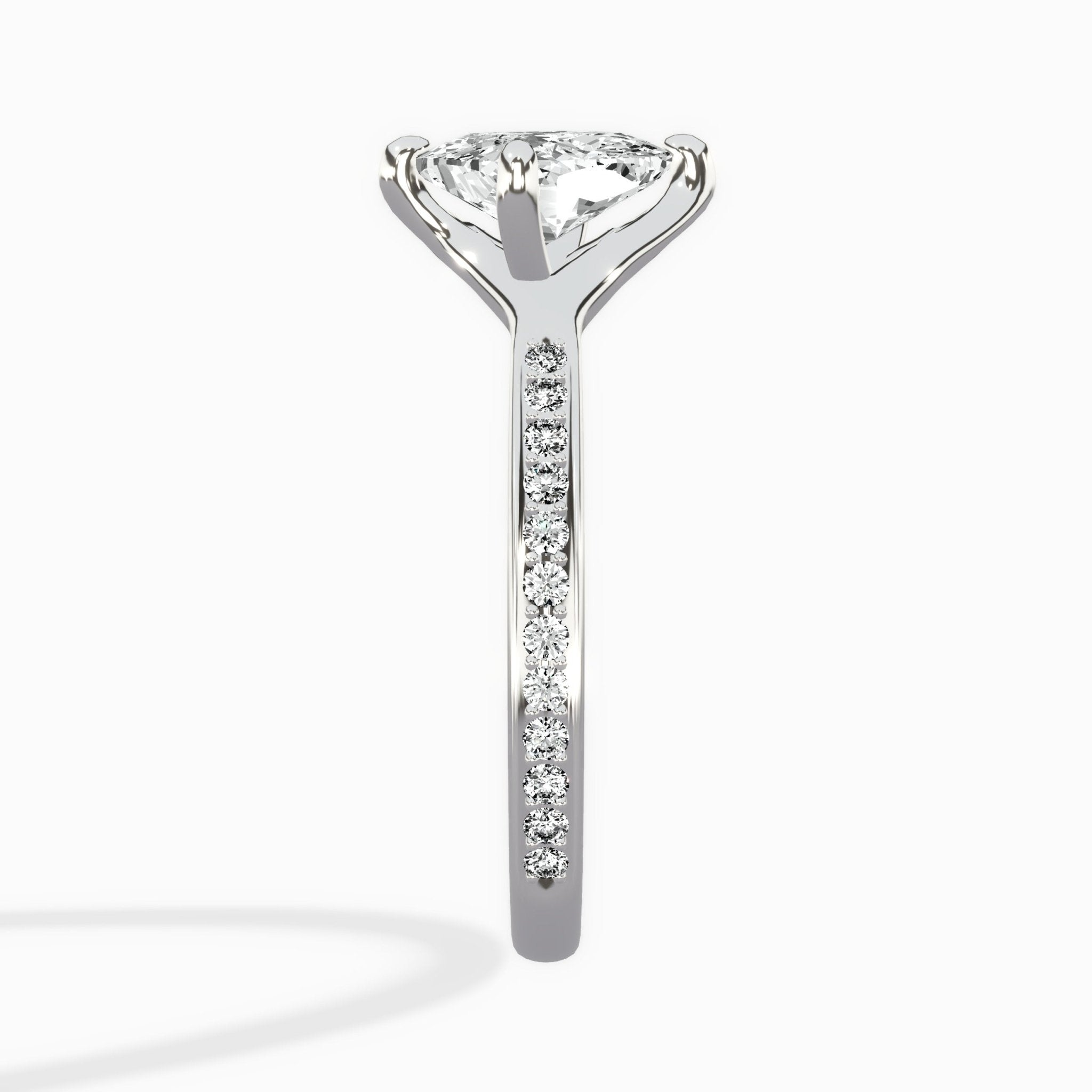Split Shank Pave Solitaire Ring Engagement Ring - The Better Diamonds