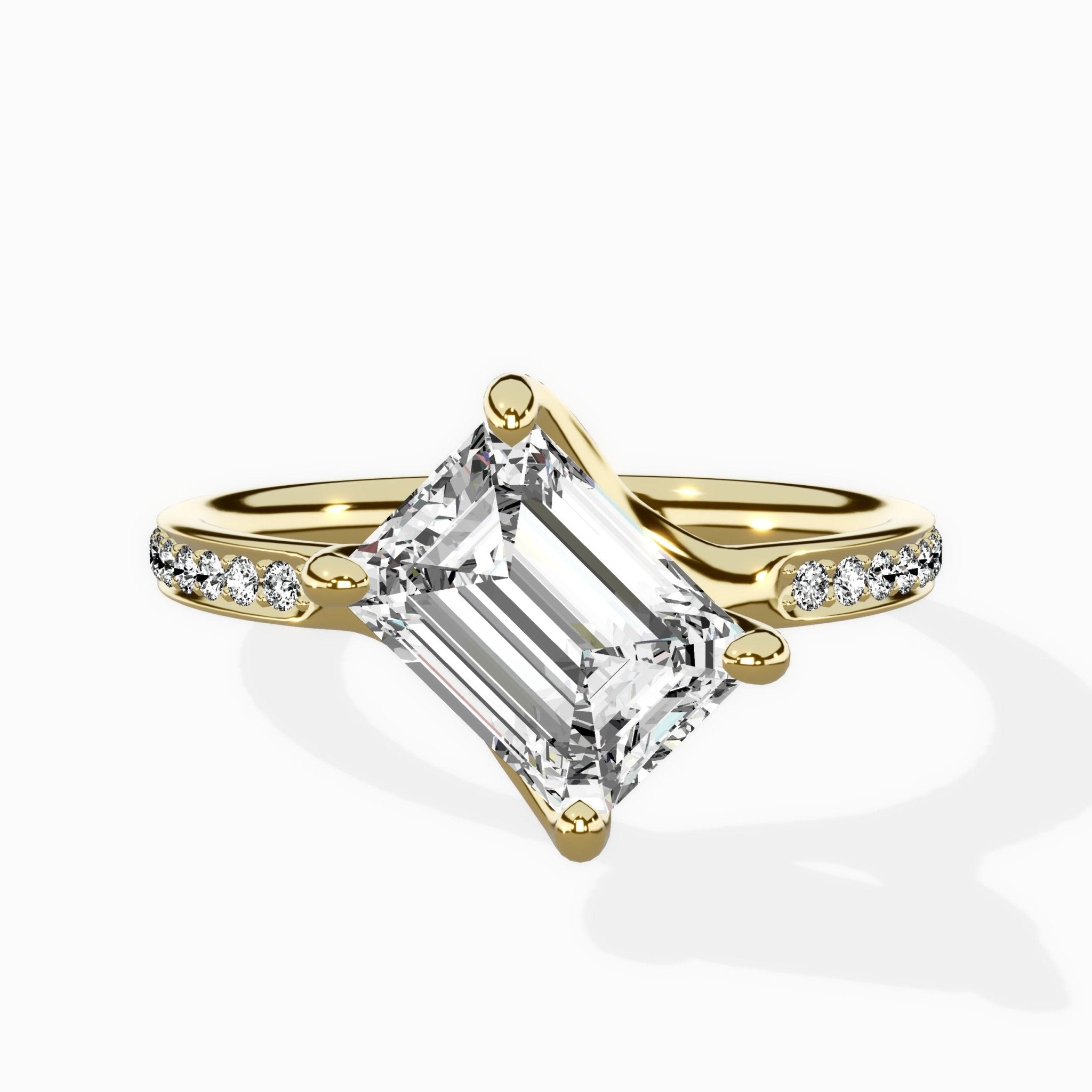 Split Shank Pave Solitaire Ring Engagement Ring - The Better Diamonds