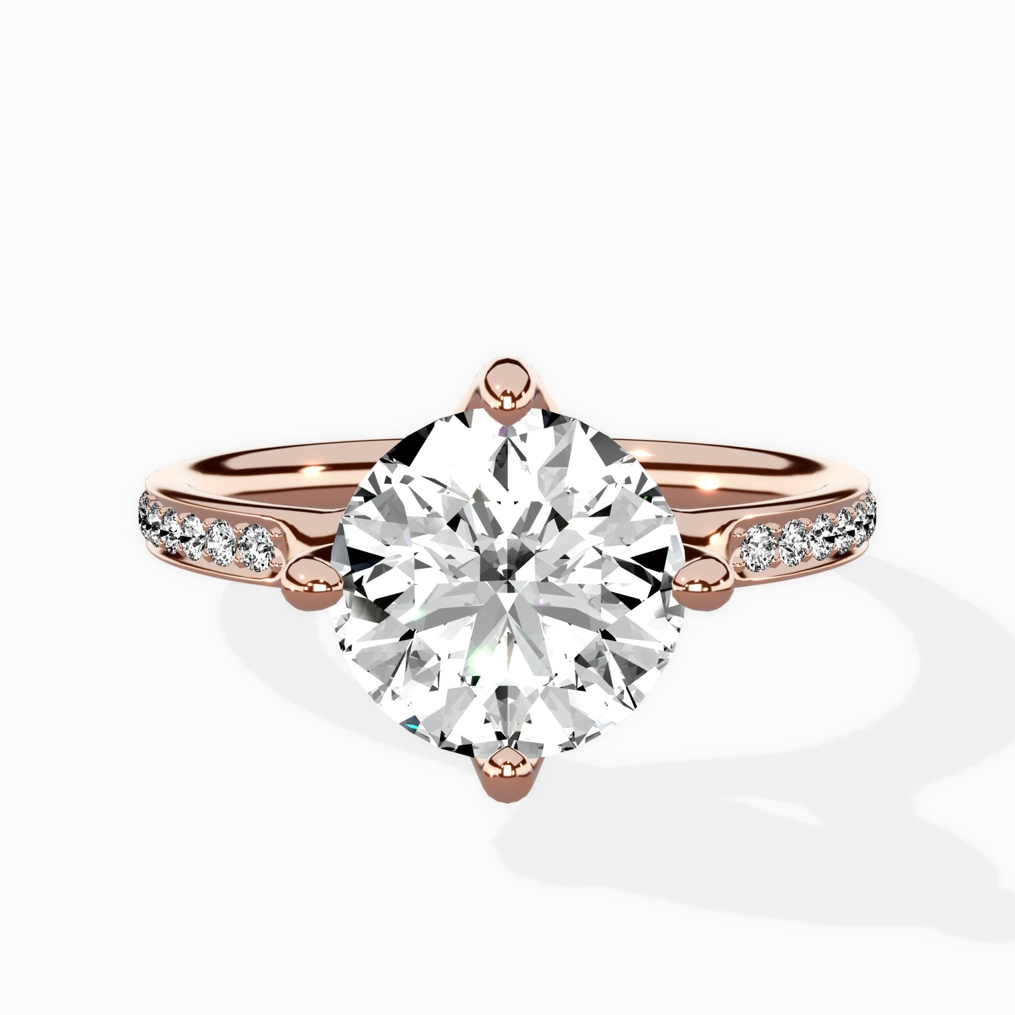 Split Shank Pave Solitaire Ring Engagement Ring - The Better Diamonds