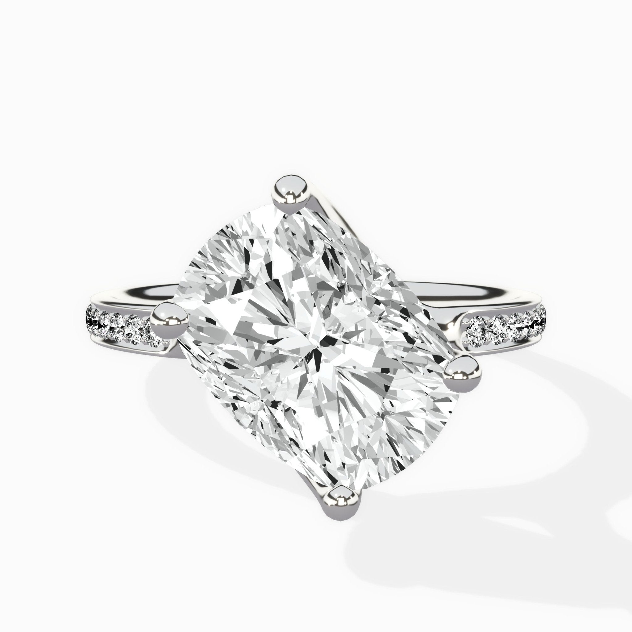 Split Shank Pave Solitaire Ring Engagement Ring - The Better Diamonds