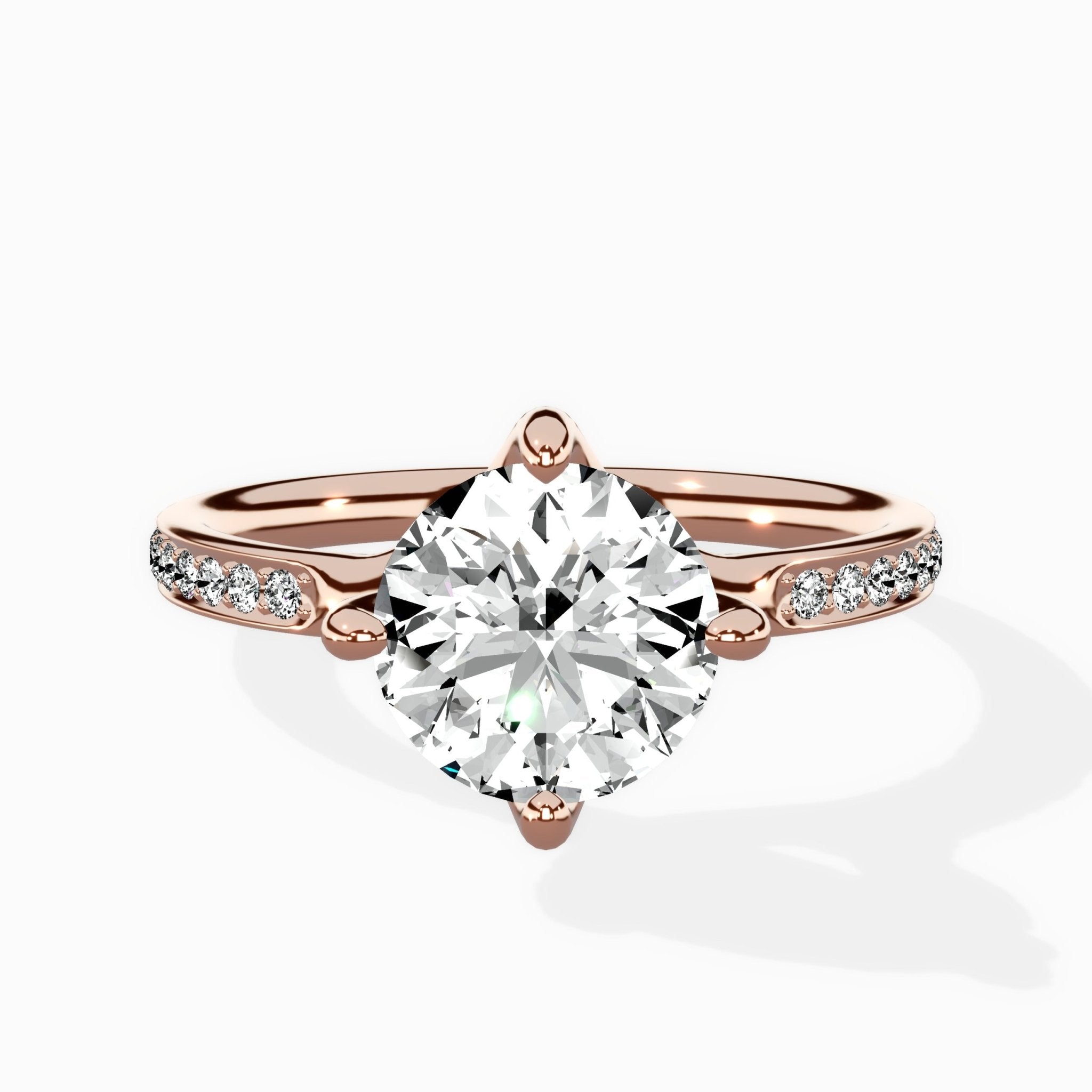 Split Shank Pave Solitaire Ring Engagement Ring - The Better Diamonds
