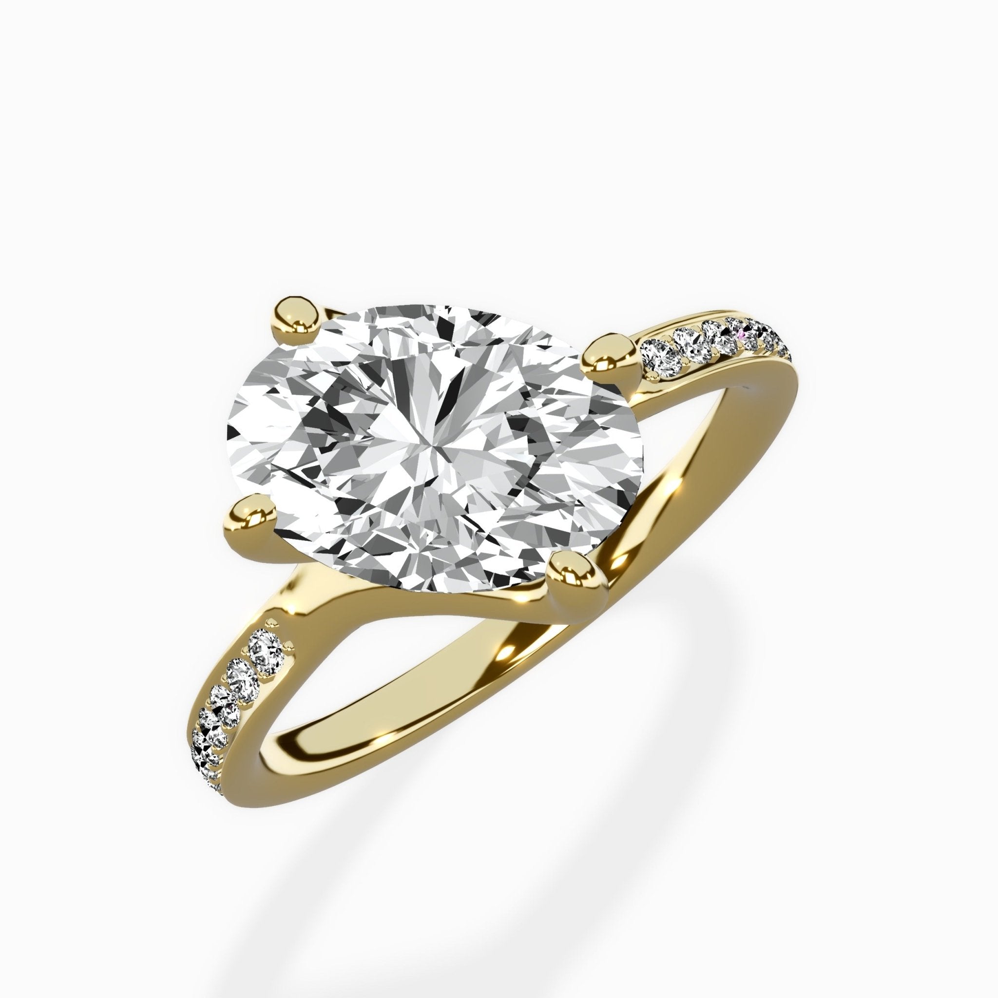 Split Shank Pave Solitaire Ring Engagement Ring - The Better Diamonds