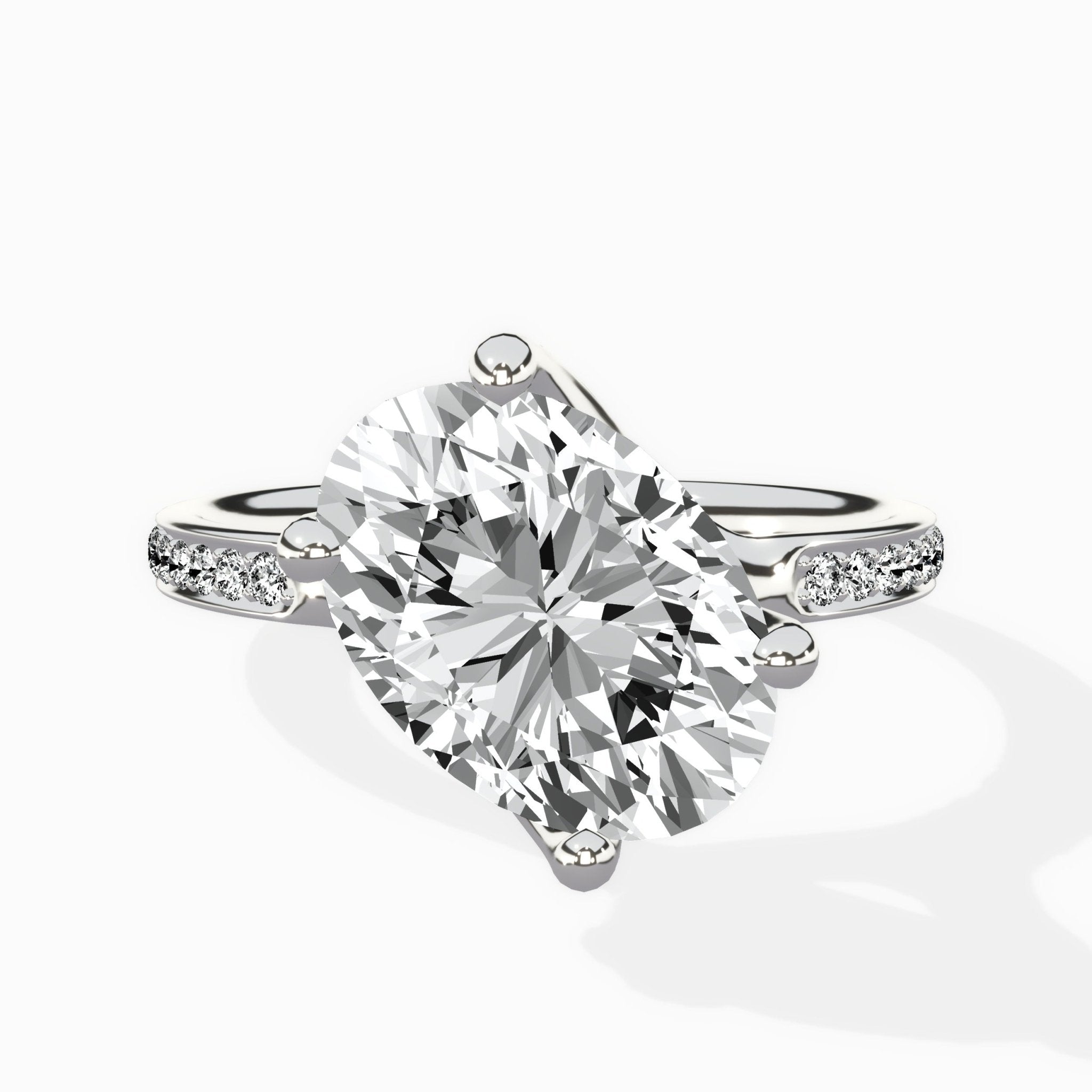 Split Shank Pave Solitaire Ring Engagement Ring - The Better Diamonds