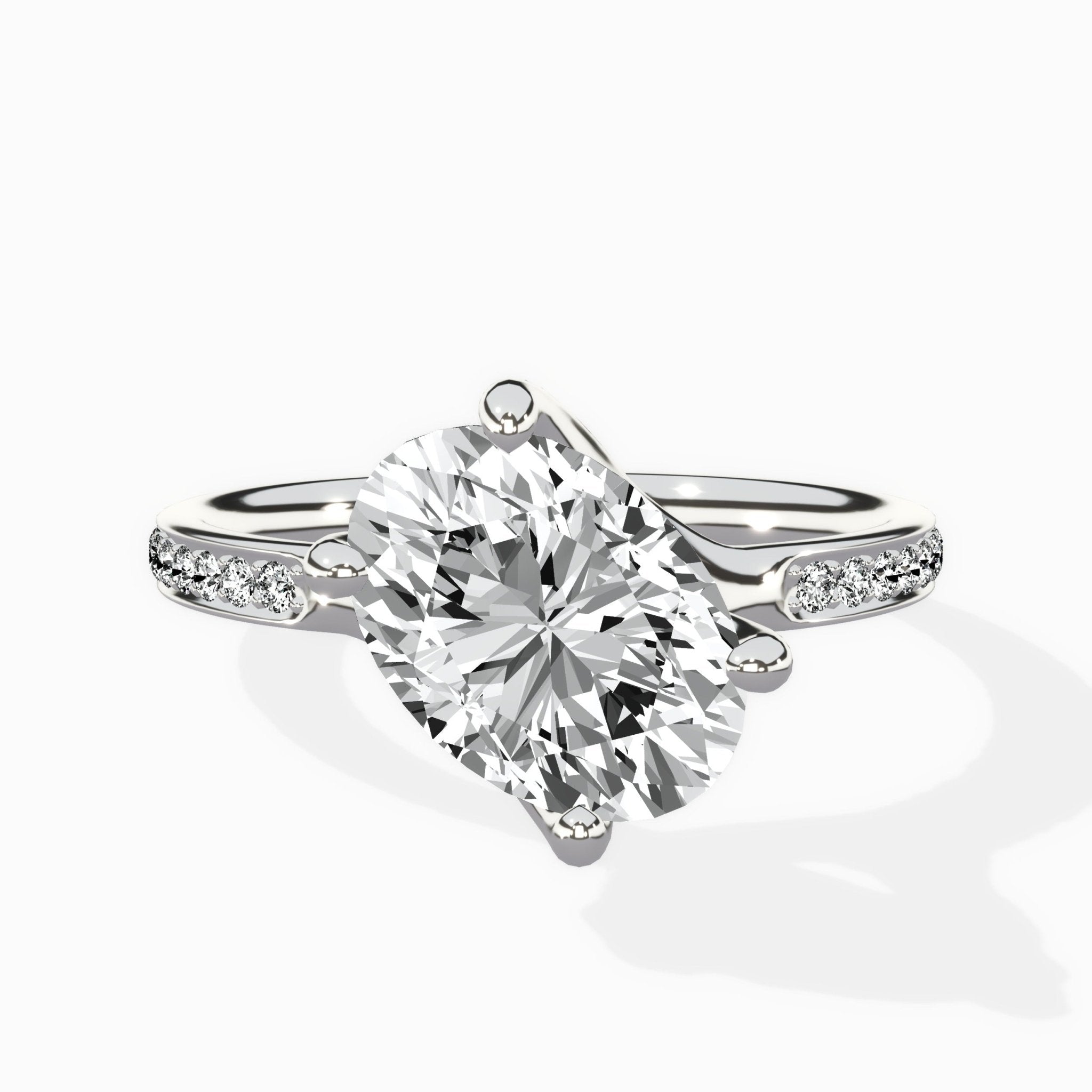 Split Shank Pave Solitaire Ring Engagement Ring - The Better Diamonds