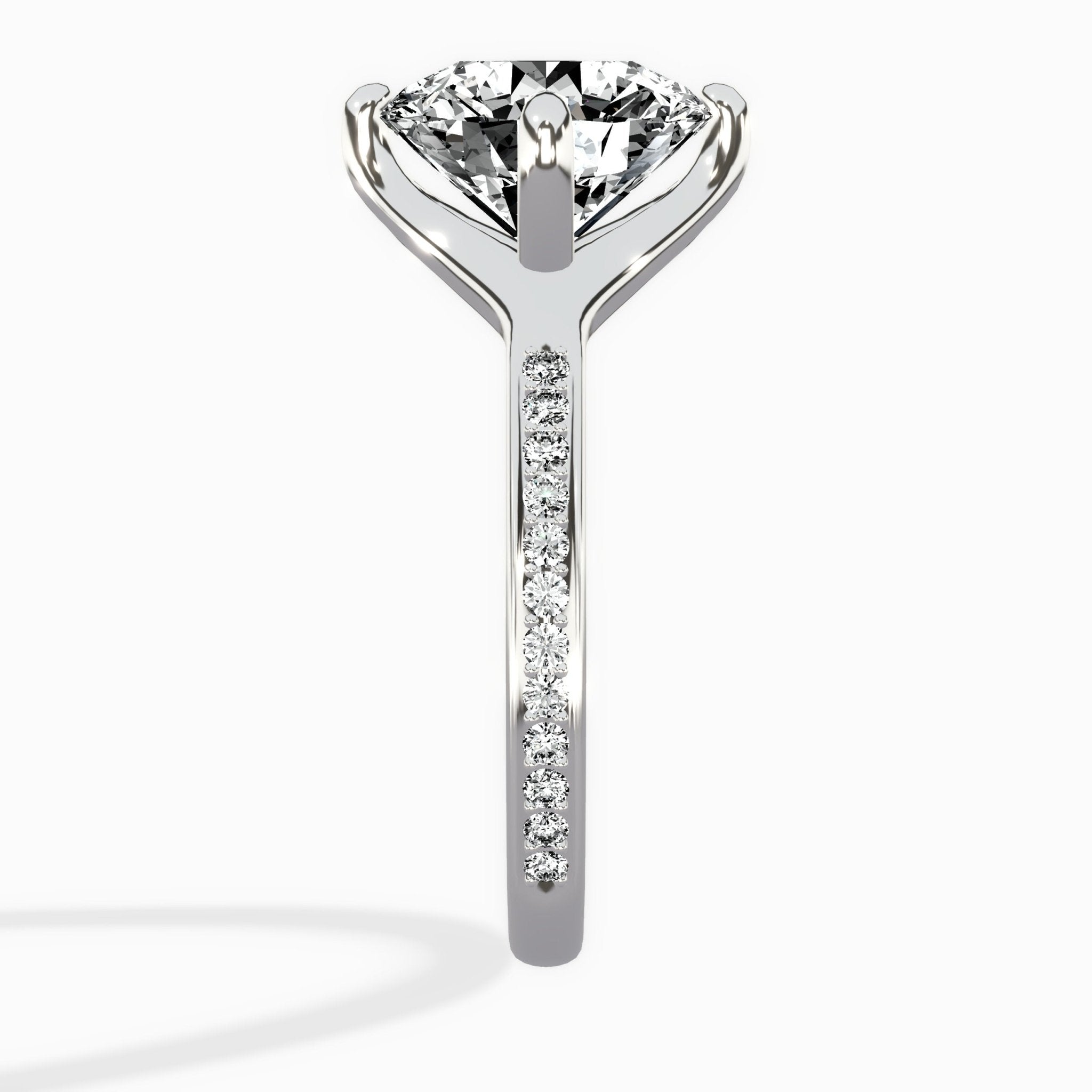 Split Shank Pave Solitaire Ring Engagement Ring - The Better Diamonds
