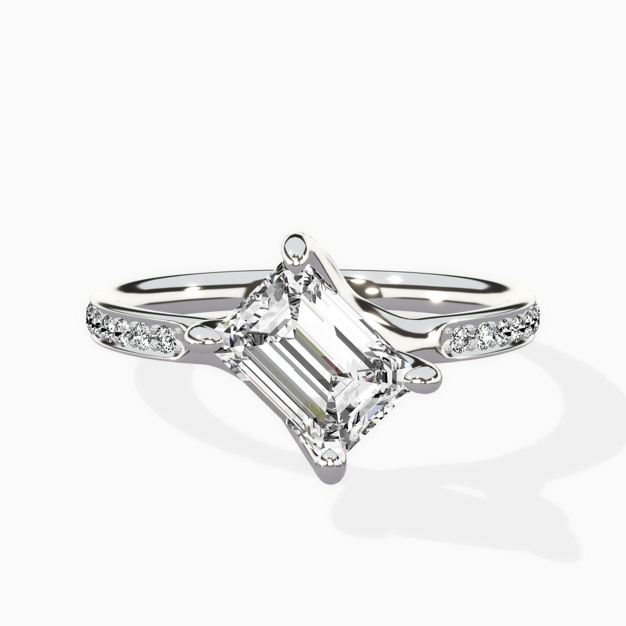 Split Shank Pave Solitaire Ring Engagement Ring - The Better Diamonds
