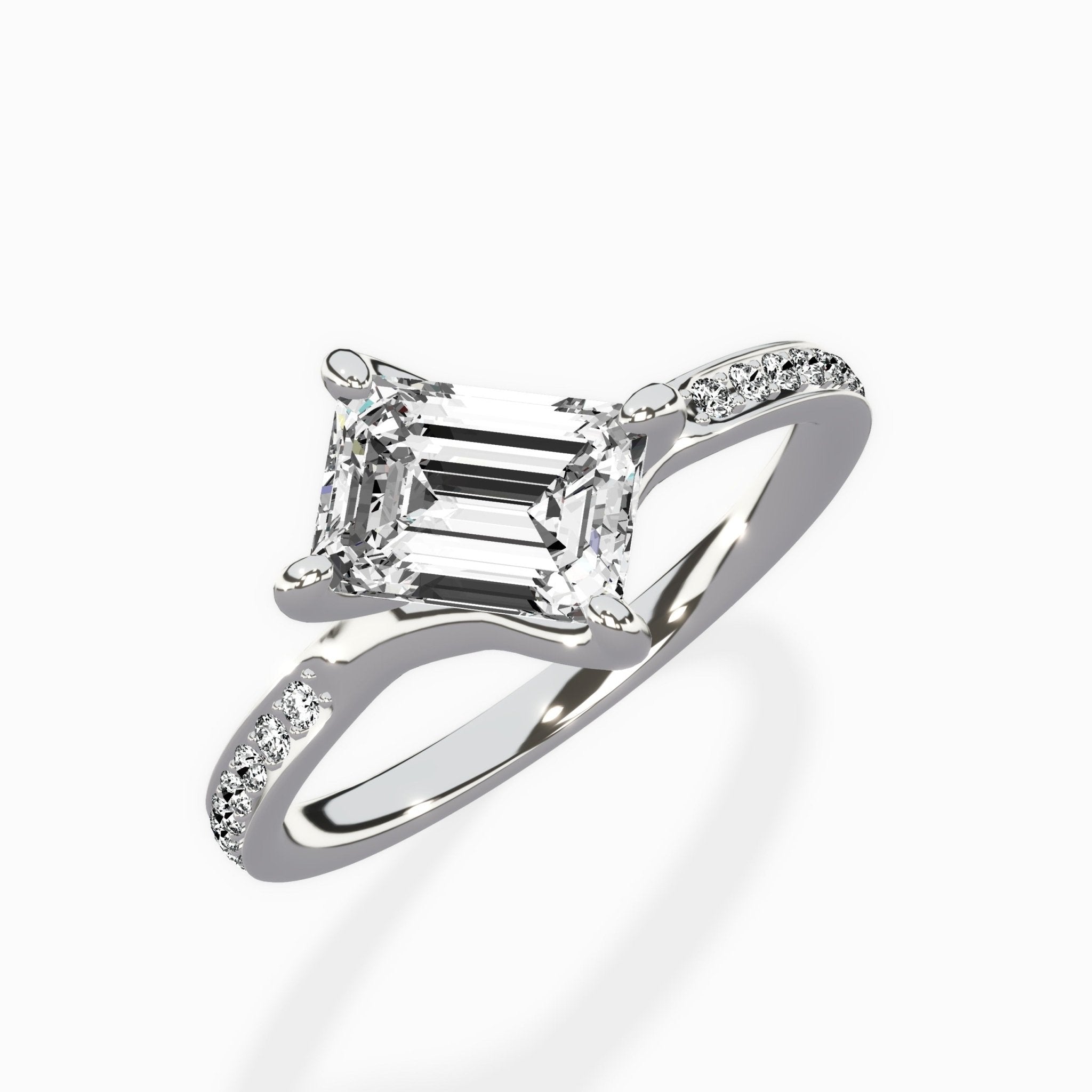 Split Shank Pave Solitaire Ring Engagement Ring - The Better Diamonds