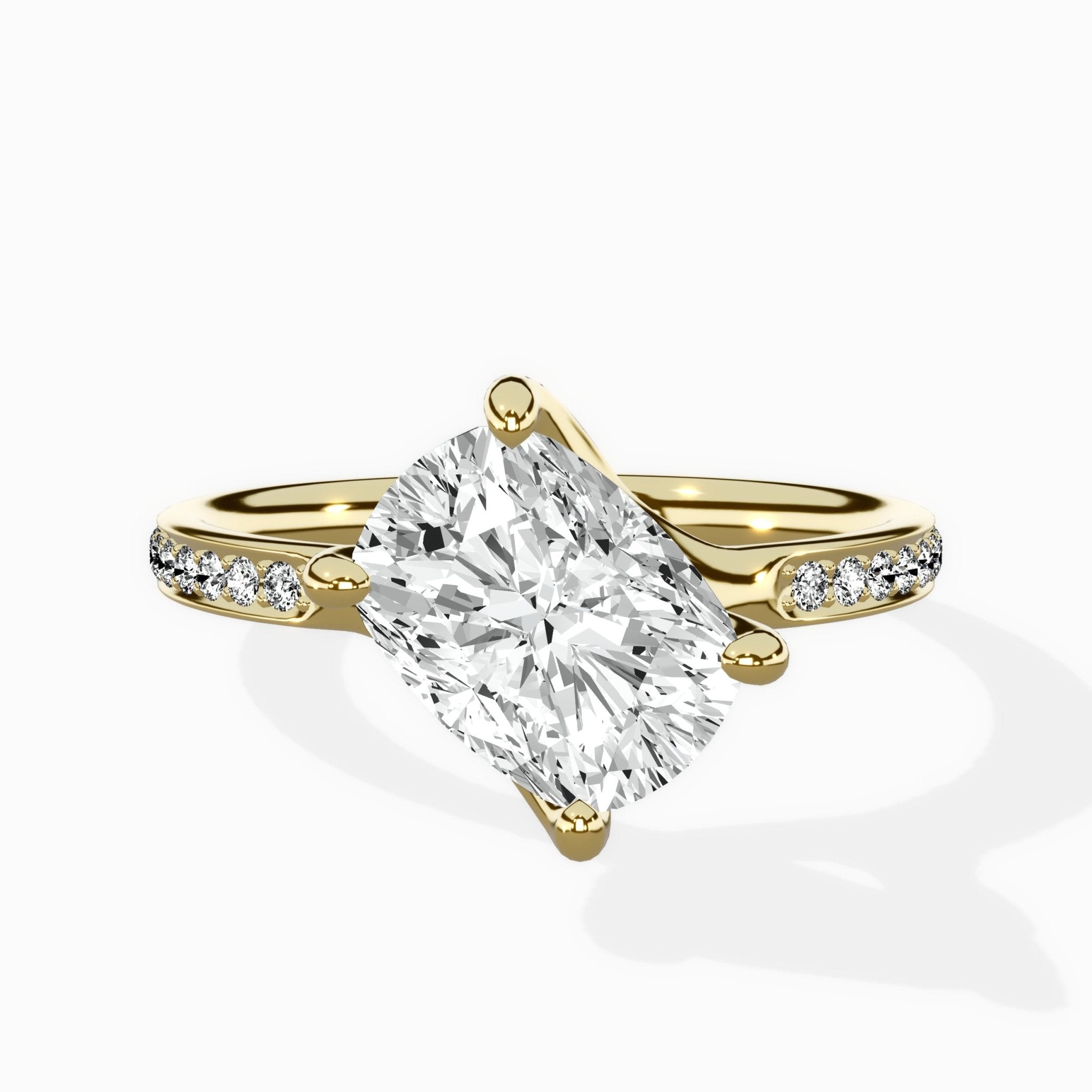 Split Shank Pave Solitaire Ring Engagement Ring - The Better Diamonds