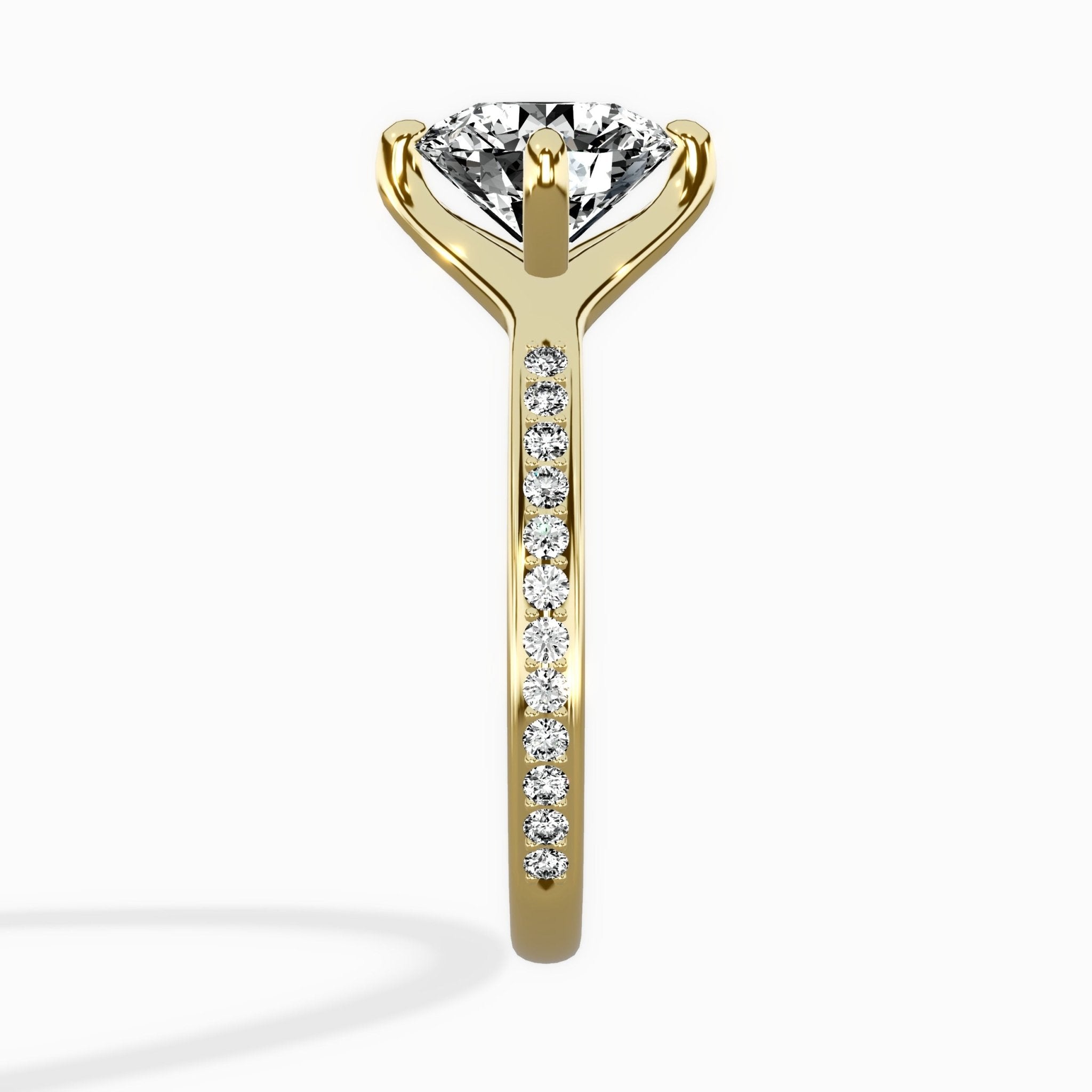 Split Shank Pave Solitaire Ring Engagement Ring - The Better Diamonds