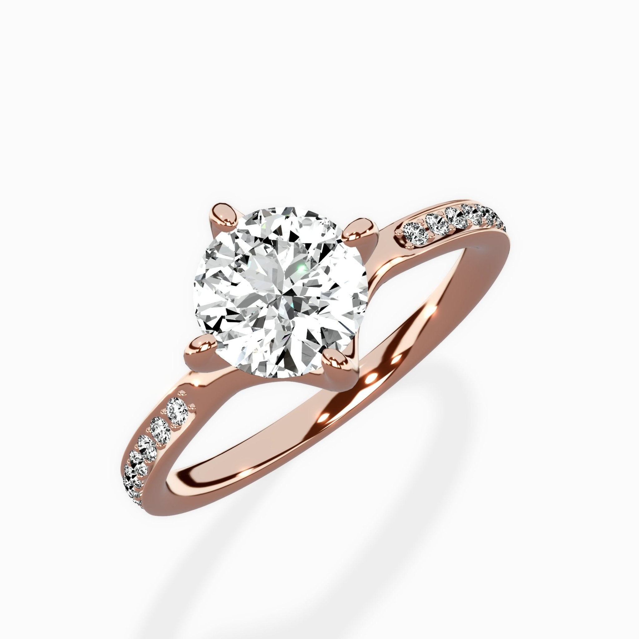 Split Shank Pave Solitaire Ring Engagement Ring - The Better Diamonds