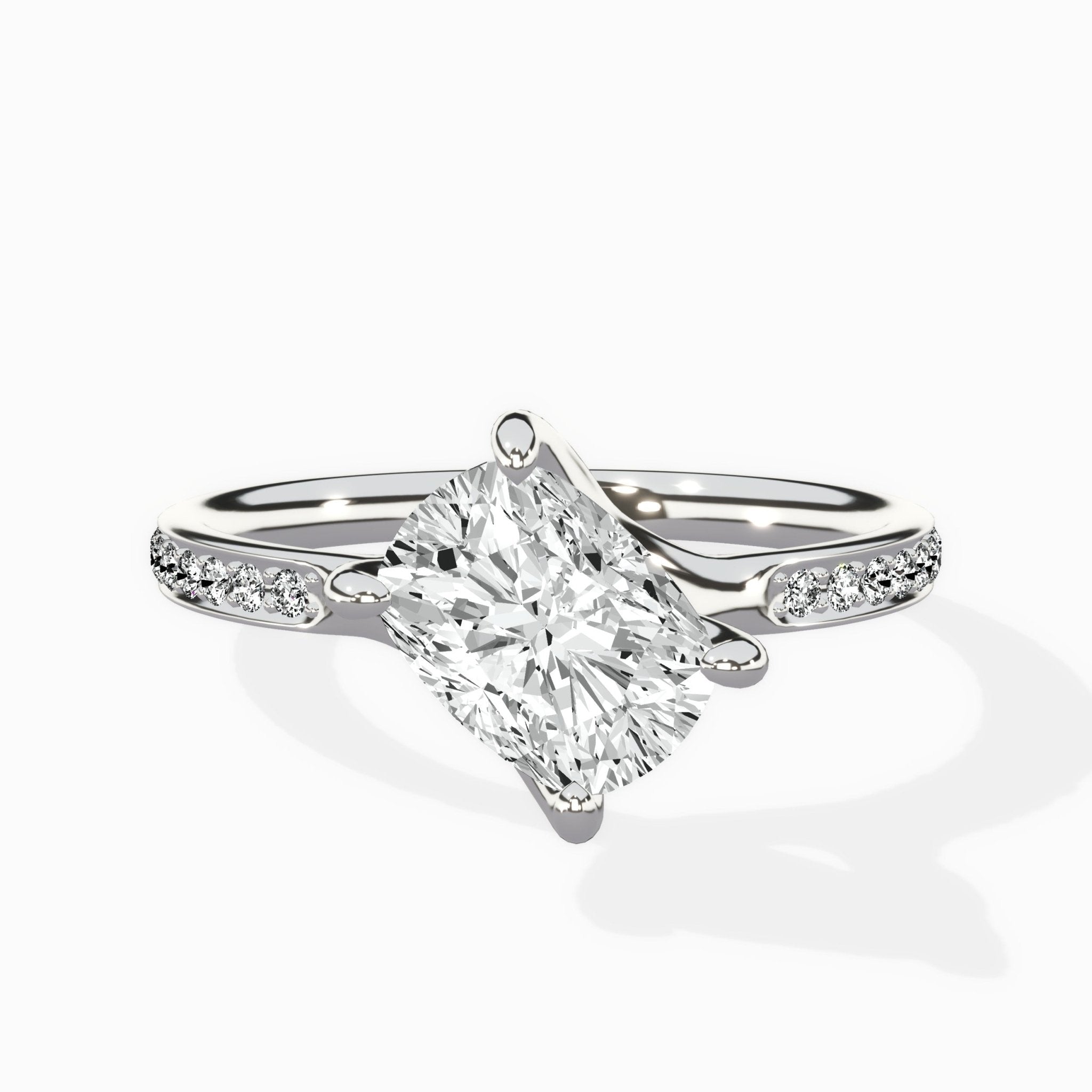Split Shank Pave Solitaire Ring Engagement Ring - The Better Diamonds