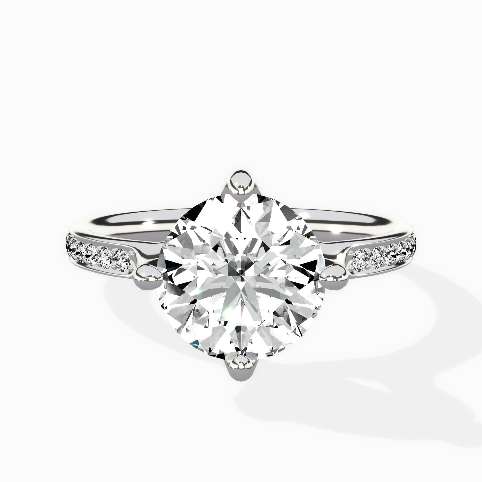 Split Shank Pave Solitaire Ring Engagement Ring - The Better Diamonds