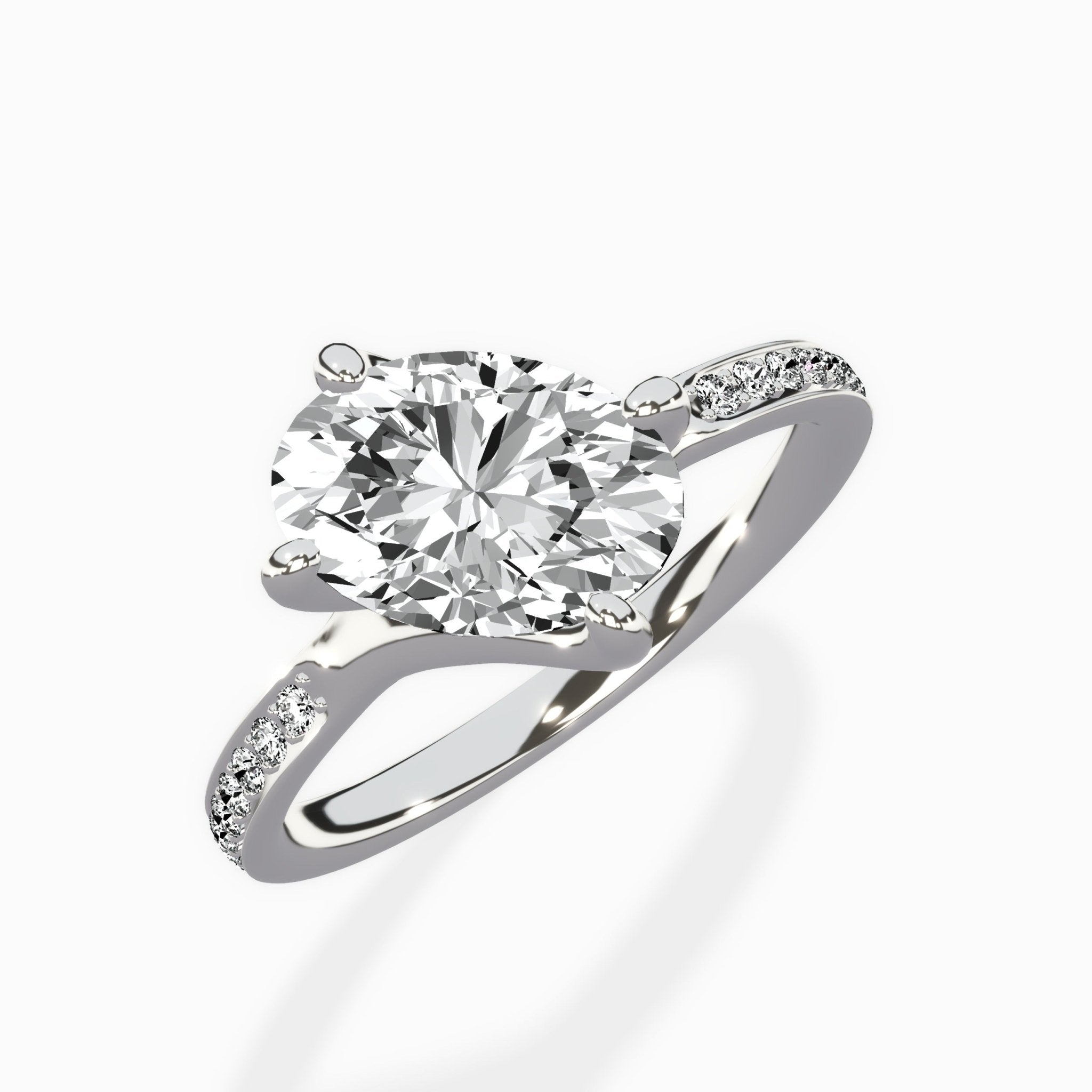 Split Shank Pave Solitaire Ring Engagement Ring - The Better Diamonds