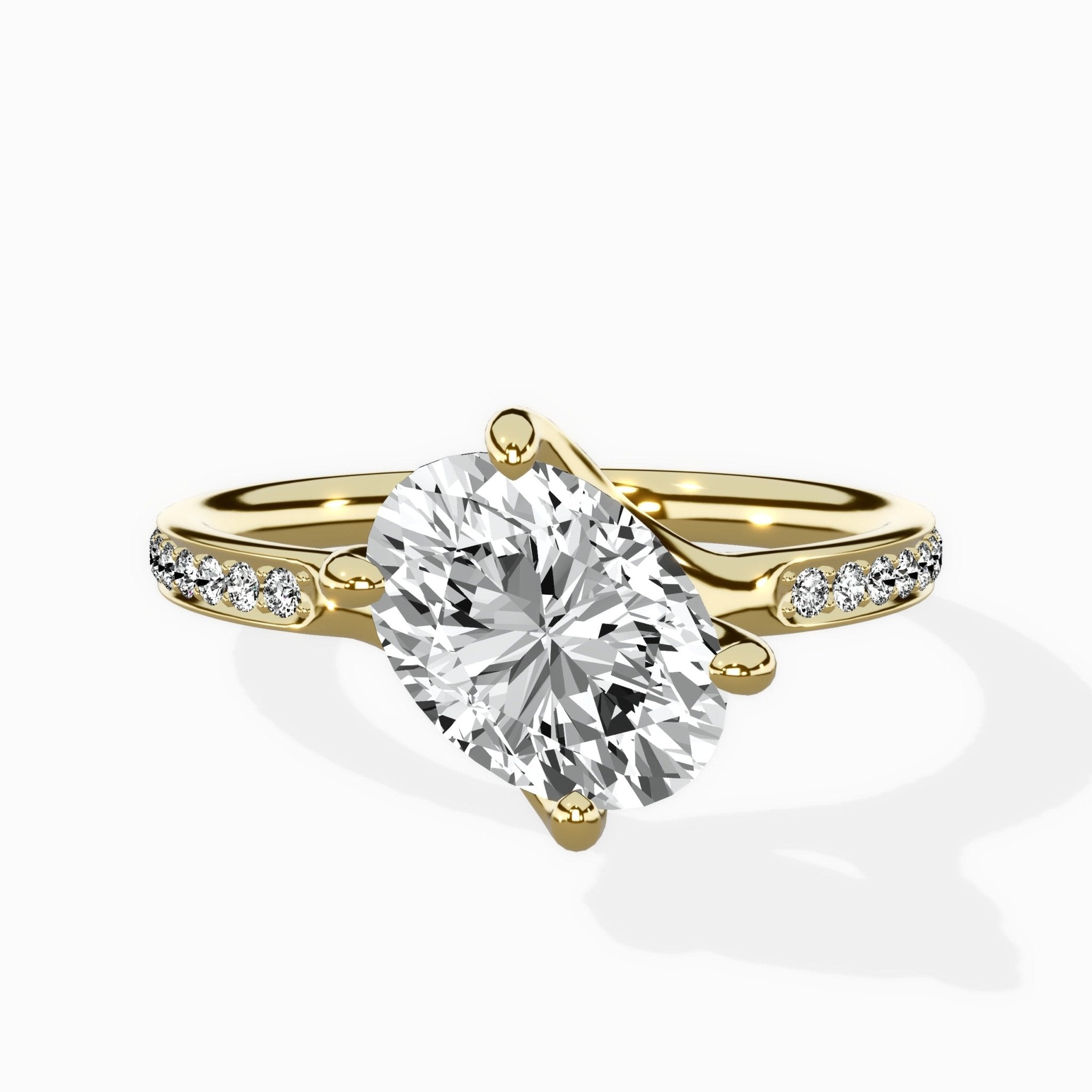 Split Shank Pave Solitaire Ring Engagement Ring - The Better Diamonds
