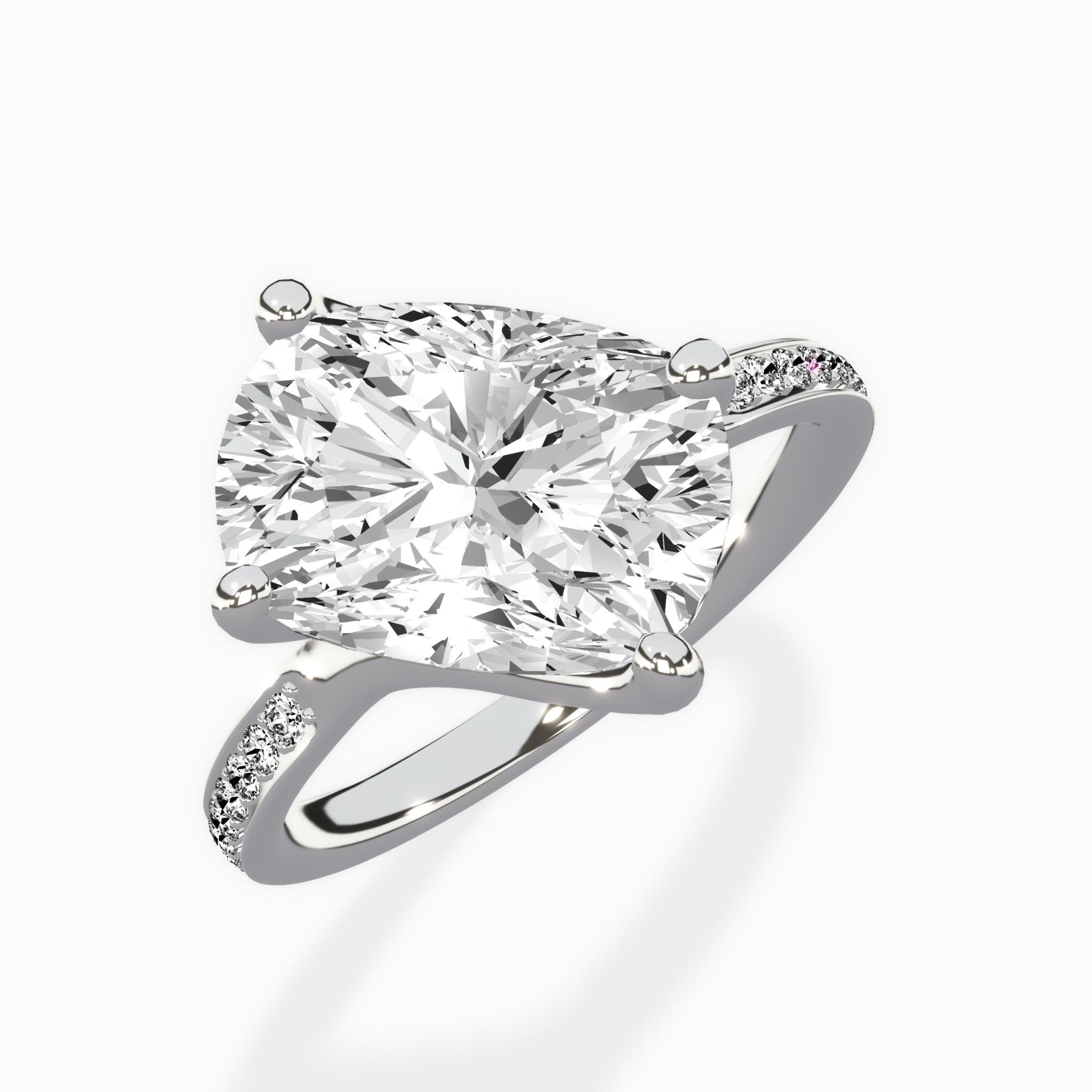 Split Shank Pave Solitaire Ring Engagement Ring - The Better Diamonds