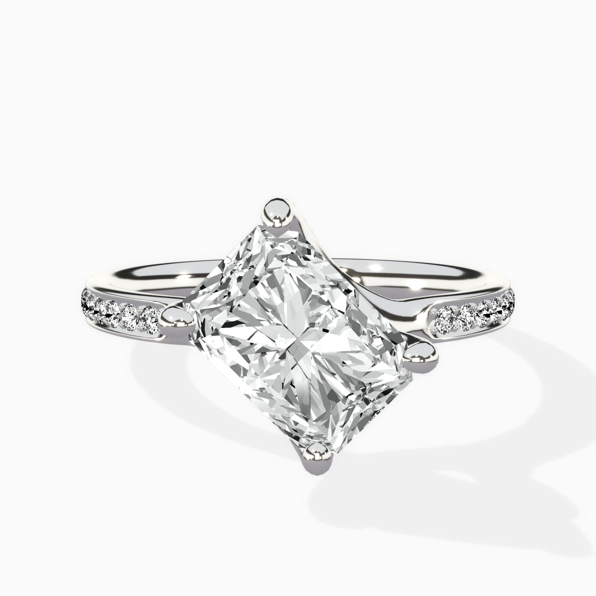 Split Shank Pave Solitaire Ring Engagement Ring - The Better Diamonds