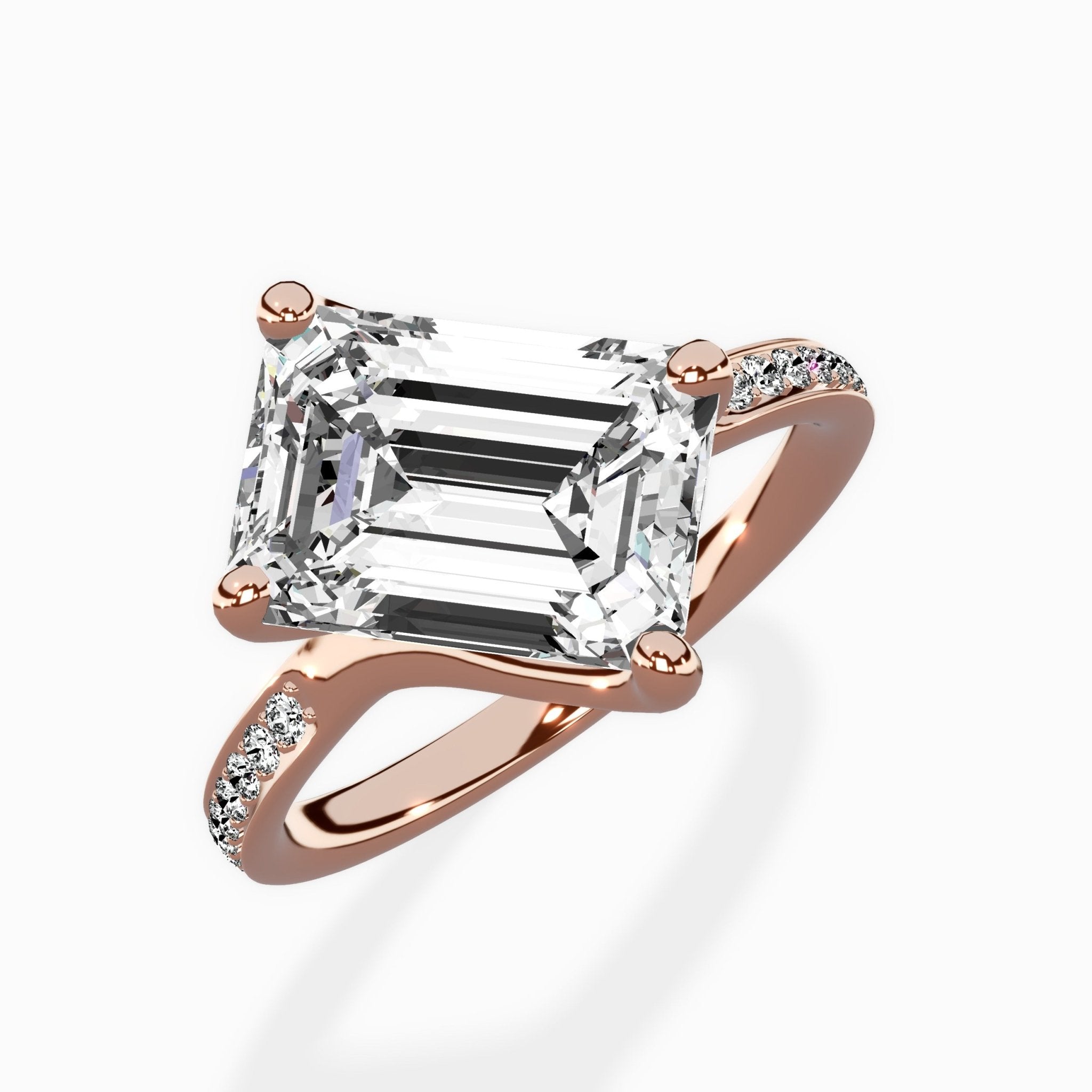 Split Shank Pave Solitaire Ring Engagement Ring - The Better Diamonds