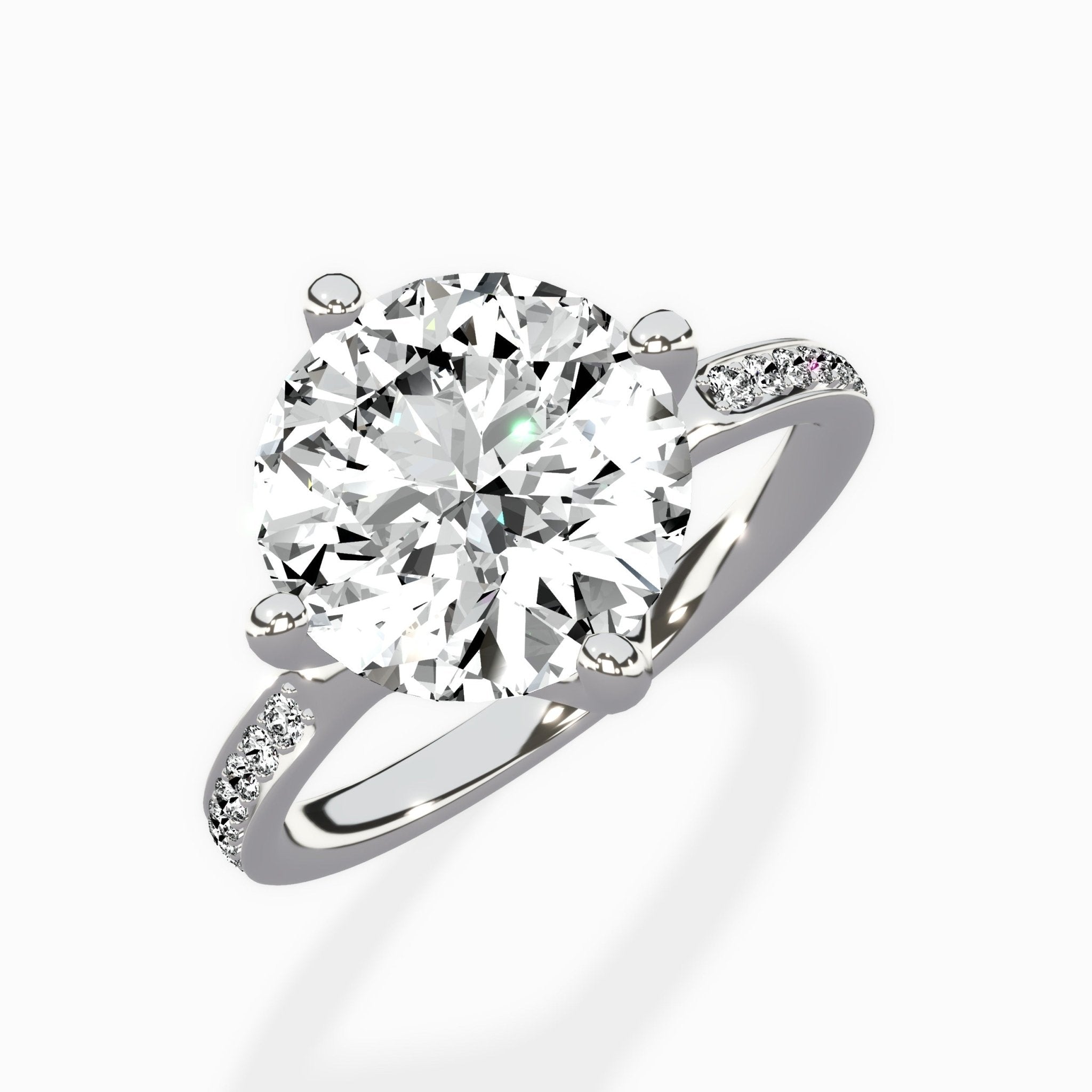 Split Shank Pave Solitaire Ring Engagement Ring - The Better Diamonds