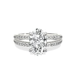 Split Shank Solitaire 1.57 ct Oval Engagement Ring in White Gold - The Better Diamonds