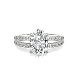 Split Shank Solitaire 1.57 ct Oval Engagement Ring in White Gold - The Better Diamonds