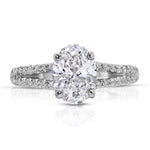 Split Shank Solitaire 1.57 ct Oval Engagement Ring in White Gold - The Better Diamonds