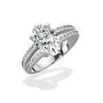 Split Shank Solitaire 1.57 ct Oval Engagement Ring in White Gold - The Better Diamonds