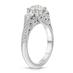 Hairloom Three Stone Round Engagement Ring in White Gold