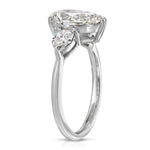 Forever Three Stone Pear Engagement Ring in White Gold