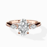 Three Stone Tapered Accent Ring Engagement Ring - The Better Diamonds