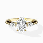 Three Stone Tapered Accent Ring Engagement Ring - The Better Diamonds