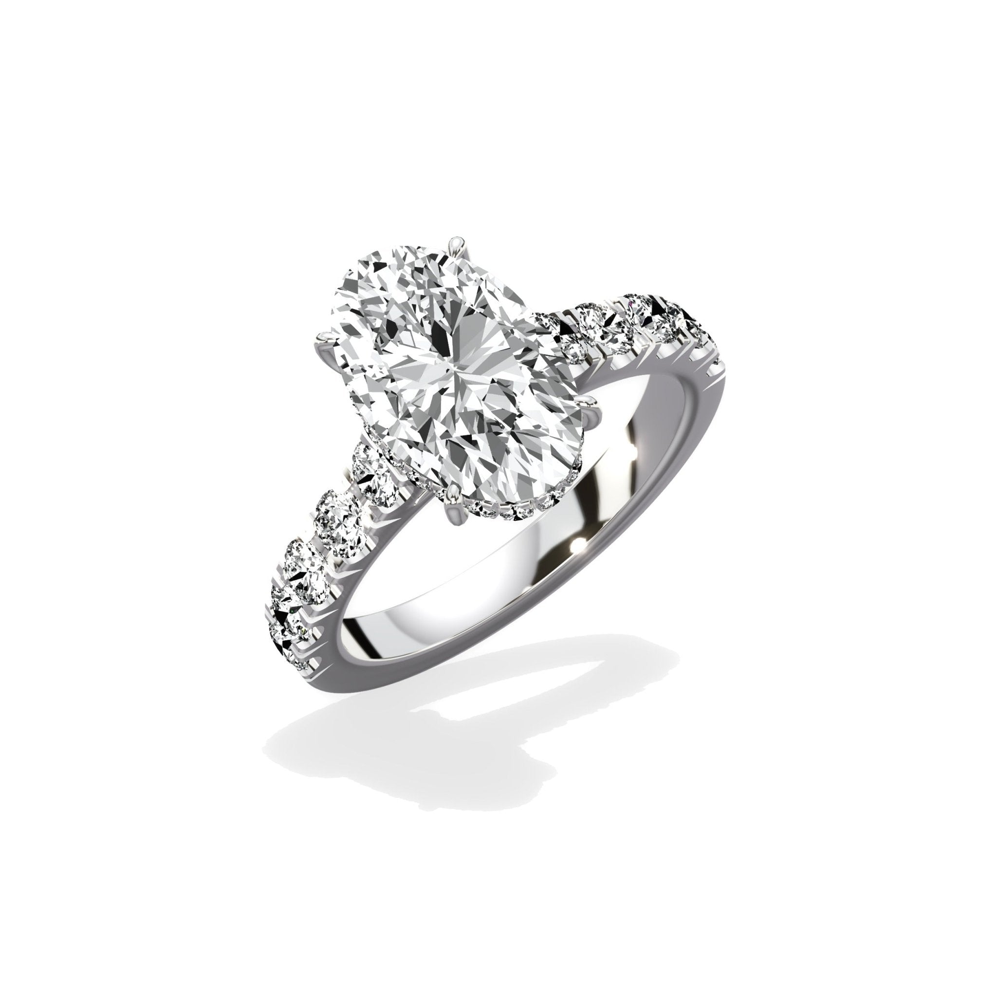 Timeless Hidden Halo 2.12 ct Oval Engagement Ring in White Gold - The Better Diamonds