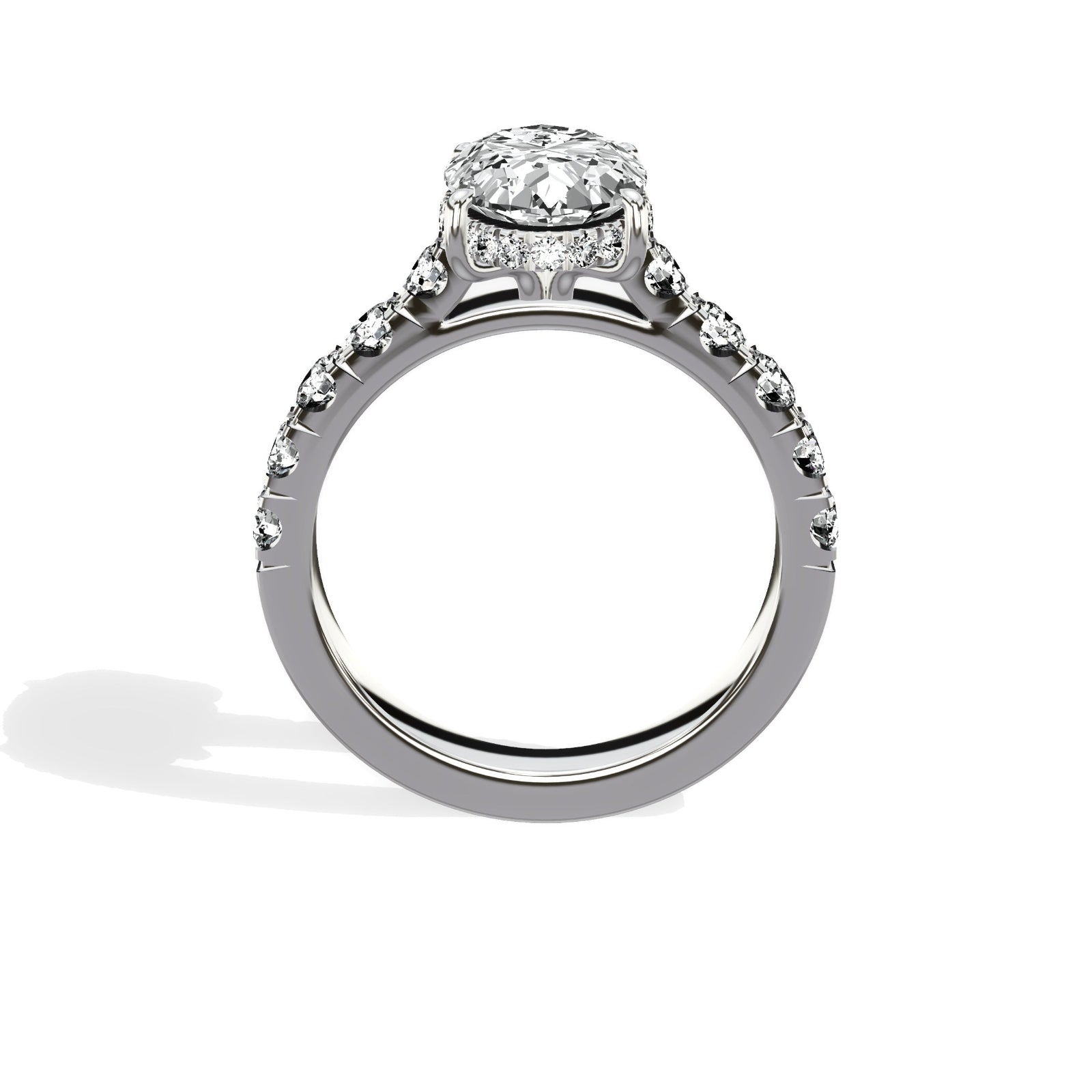 Timeless Hidden Halo 2.12 ct Oval Engagement Ring in White Gold - The Better Diamonds