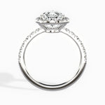 Traditional Halo Pave 2.01 ct Pear Engagement Ring in White Gold - The Better Diamonds