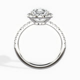 Traditional Halo Pave 2.01 ct Pear Engagement Ring in White Gold - The Better Diamonds