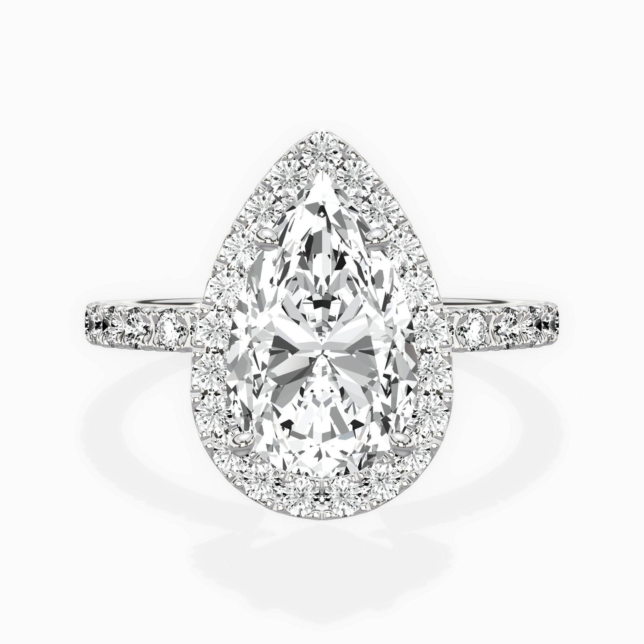 Traditional Halo Pave Engagement Ring - The Better Diamonds