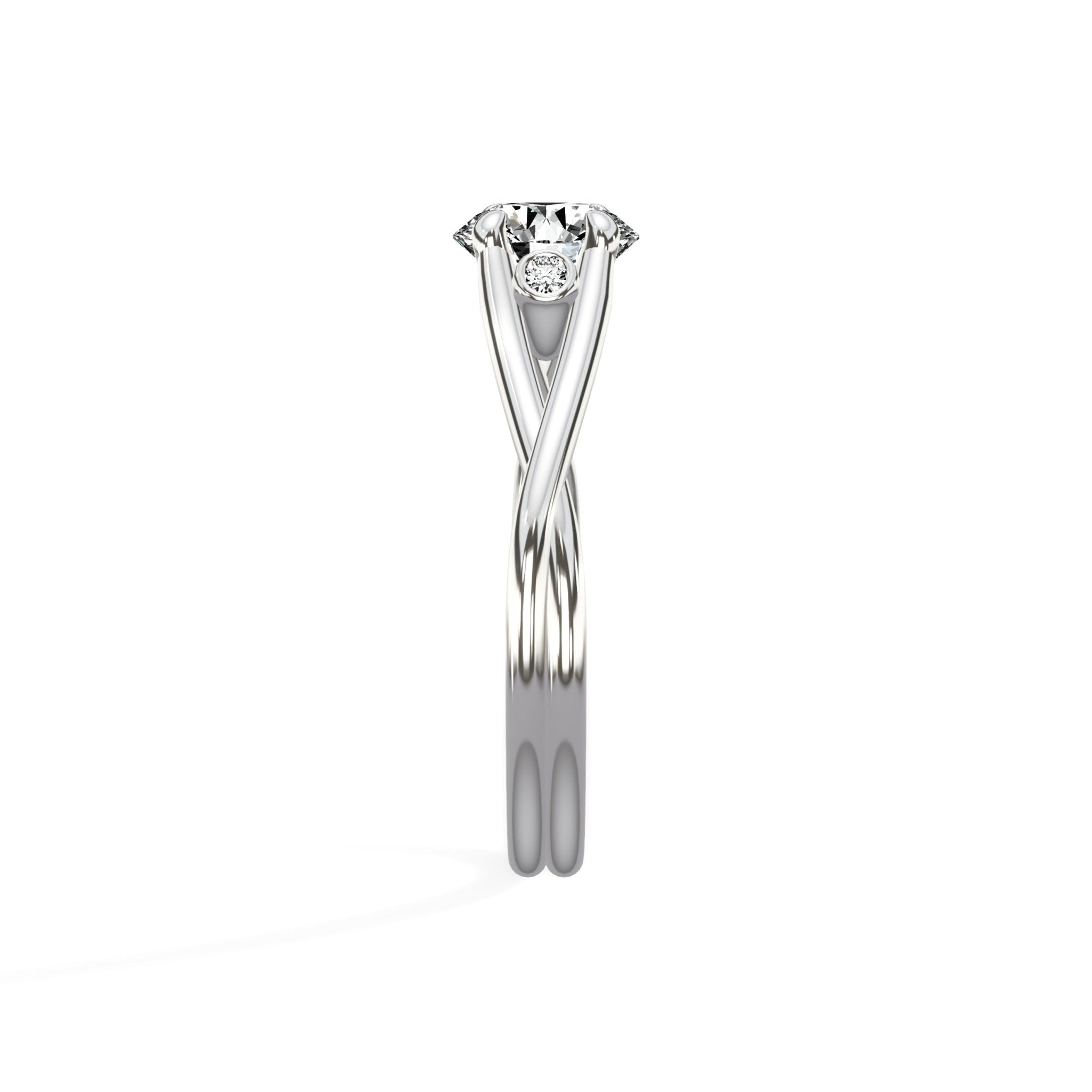 Twisted Band Solitaire Engagement Ring - The Better Diamonds