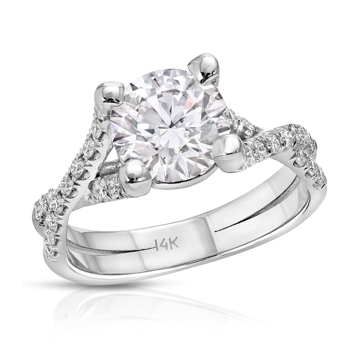 Irresistible Solitaire Round Engagement Ring in White Gold