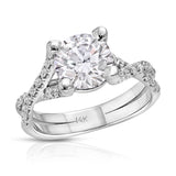 Irresistible Solitaire Round Engagement Ring in White Gold