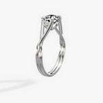 Twisted Solitaire 1.00 ct Round Engagement Ring in White Gold - The Better Diamonds
