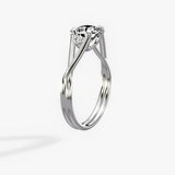 Twisted Solitaire 1.00 ct Round Engagement Ring in White Gold - The Better Diamonds