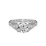 Twisted Solitaire 1.00 ct Round Engagement Ring in White Gold - The Better Diamonds